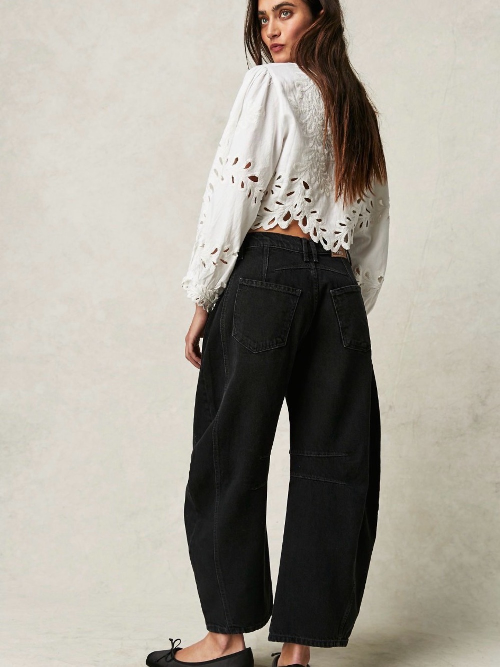 We The Free Good Luck 24 Midrise Barrel Jeans Black